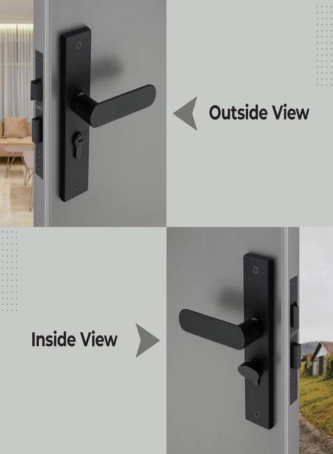 LAPO قفل نقر شديد التحمل من لابو للأبواب الرئيسية - أسطوانة 60 مم، جسم القفل 45 × 45 مم، قفل بمفتاح للمنزل والمكتب وغرفة النوم والفندق (لون أسود، ضمان 3 سنوات) Cy-180 - Image 3